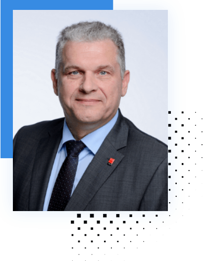 Mann mit grauen Haaren